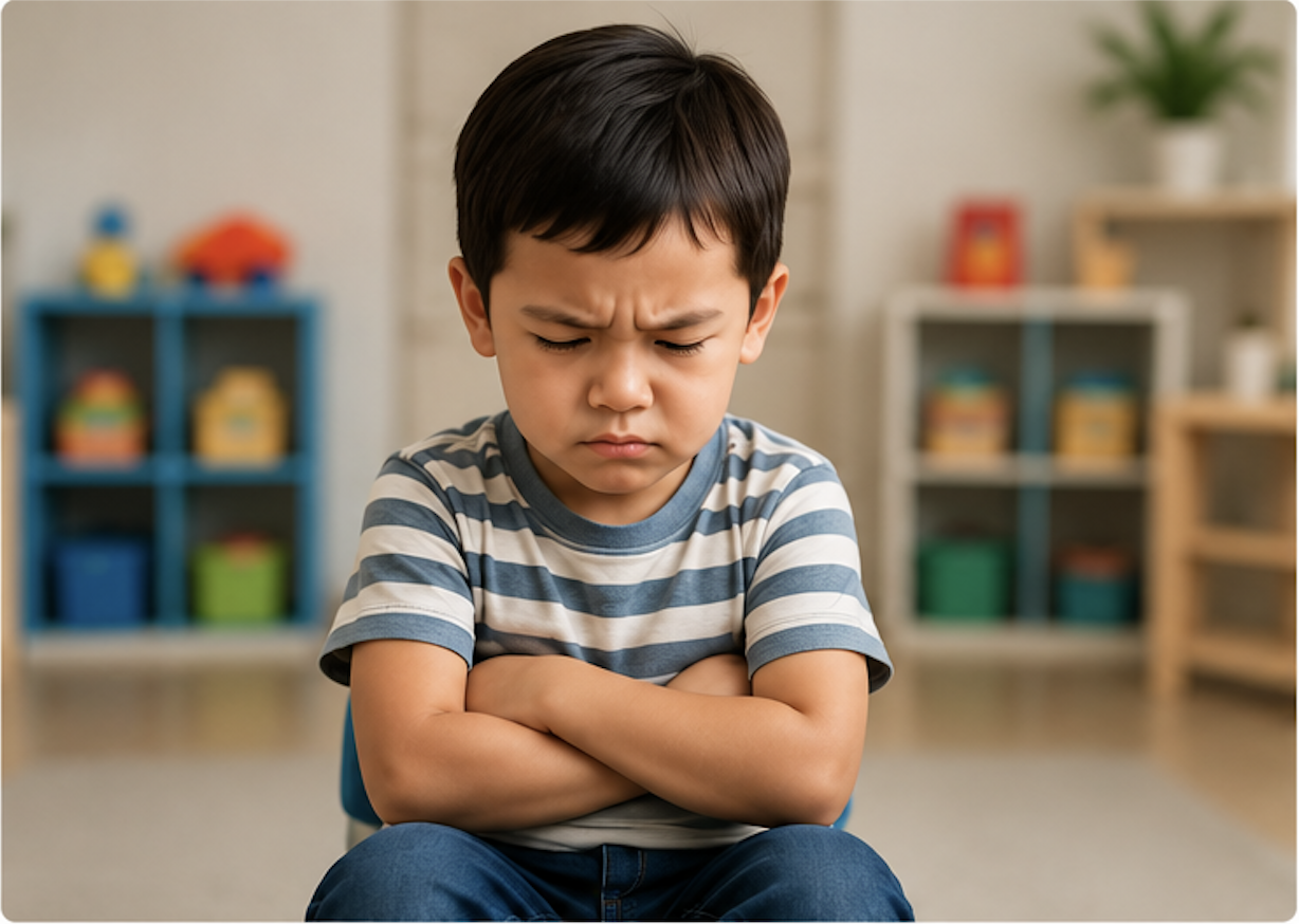 A child feeling upset